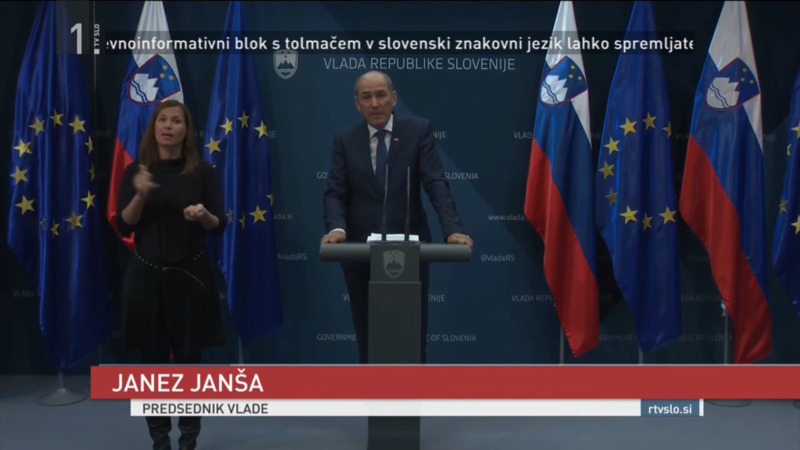TV Dnevnik, 24. 3. 2020. Janez Janša ob predstavitvi največjega svežnja pomoči v zgodovini Slovenije: 16 sekund